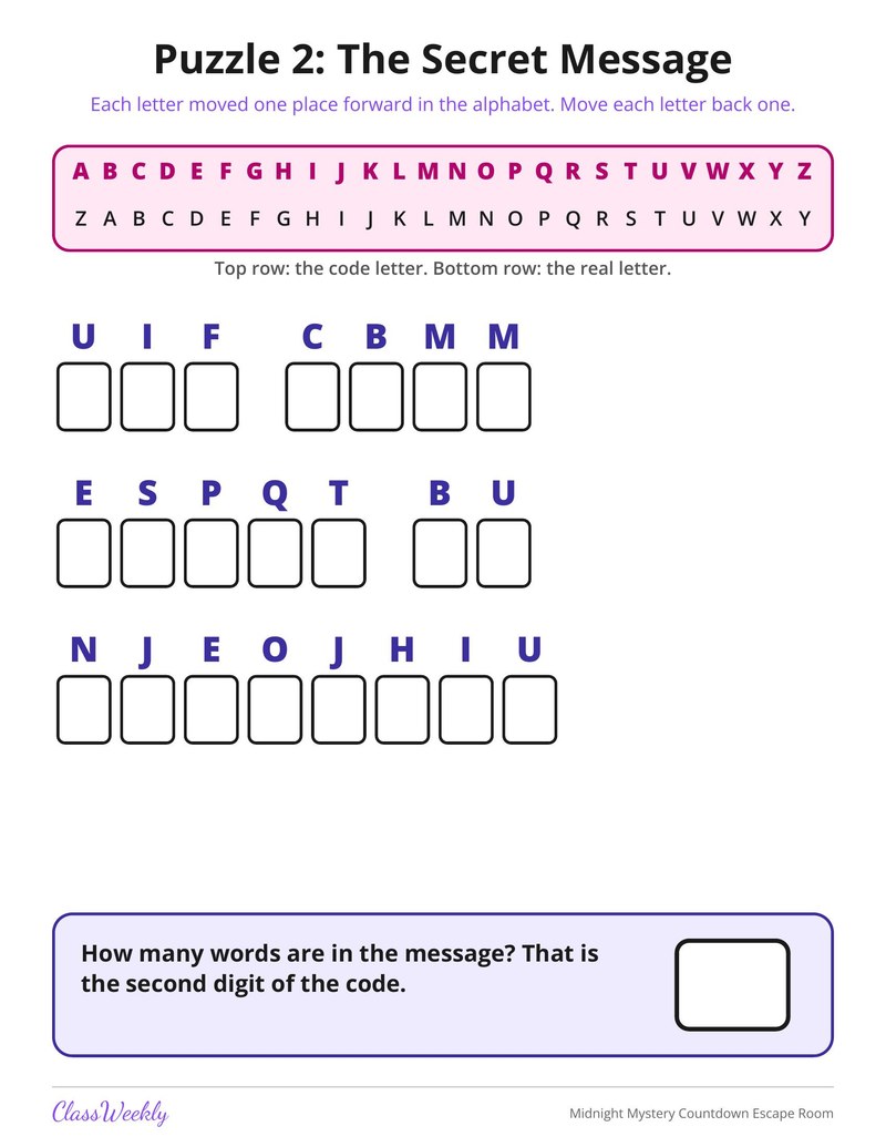 Midnight Mystery Countdown Escape Room - Page 4