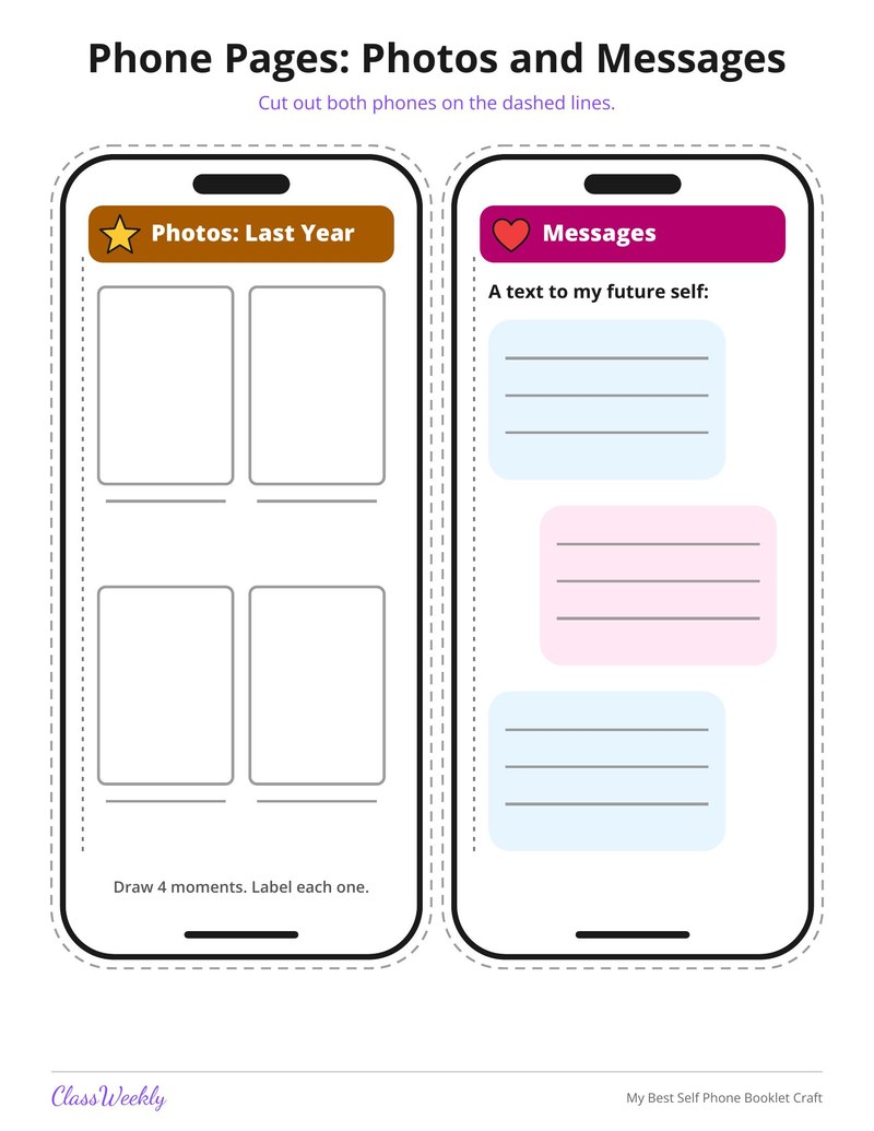 My Best Self Phone Booklet Craft - Page 4