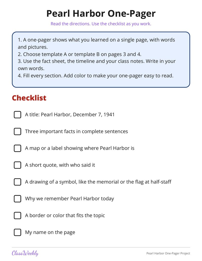 Pearl Harbor One-Pager Project - Page 2