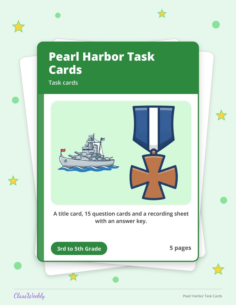 Pearl Harbor Task Cards - Page 1