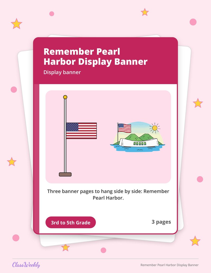 Remember Pearl Harbor Display Banner - Page 1