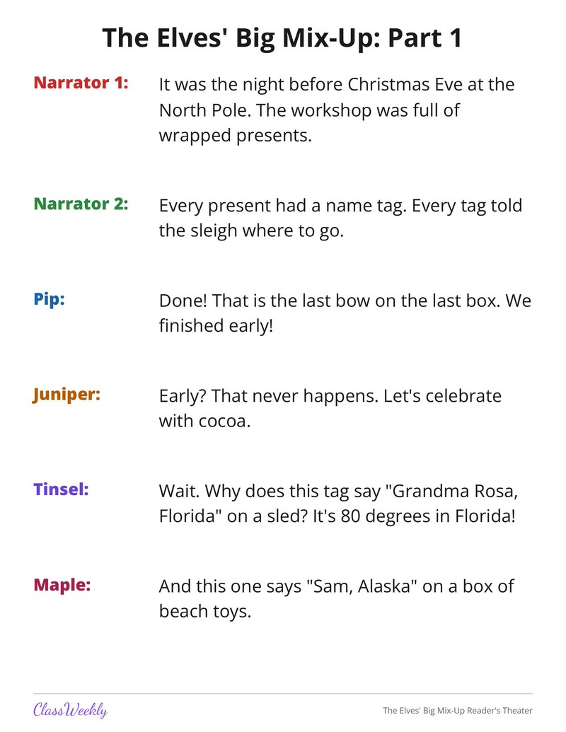 The Elves' Big Mix-Up Reader's Theater - Page 3