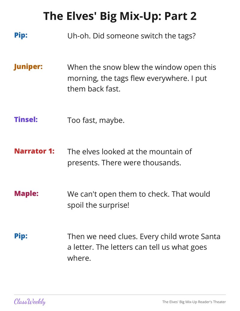 The Elves' Big Mix-Up Reader's Theater - Page 4