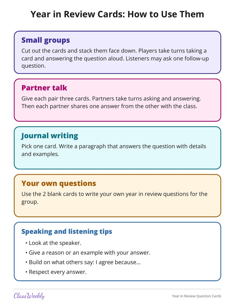 Year in Review Question Cards - Page 2