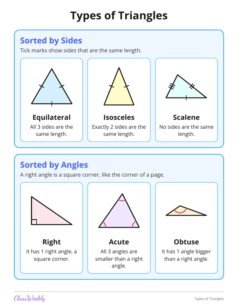 Types of Triangles Classroom Poster