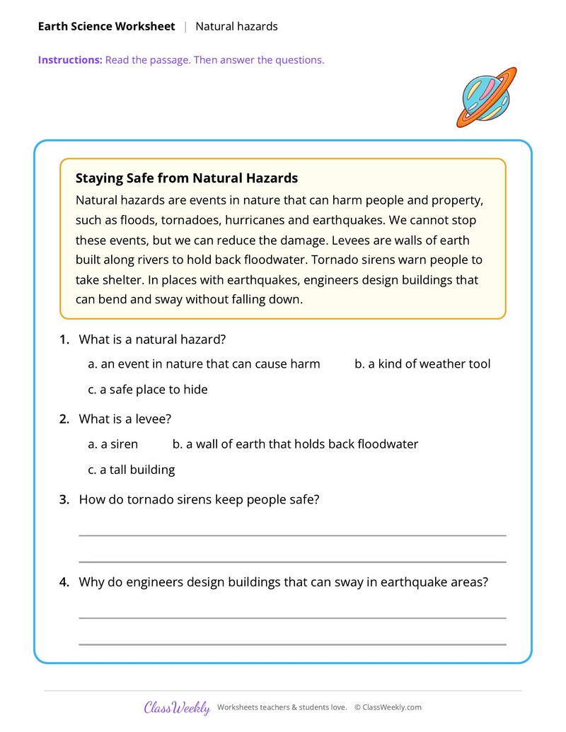 Earth Science: Natural hazards