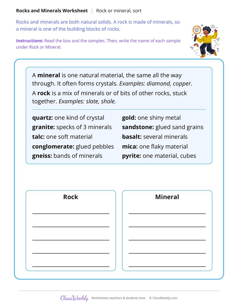 Rock or Mineral? Sort