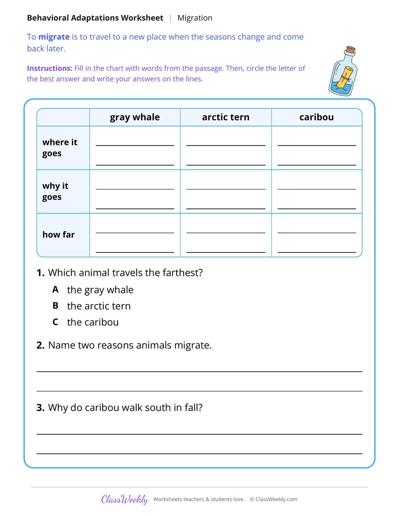 Why Some Animals Migrate, Read and Answer - Page 2