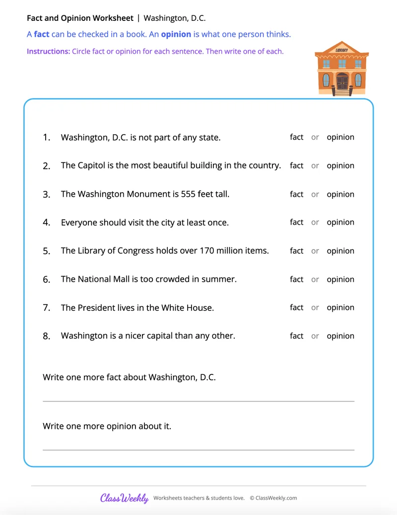 Washington, D.C.: Fact or Opinion