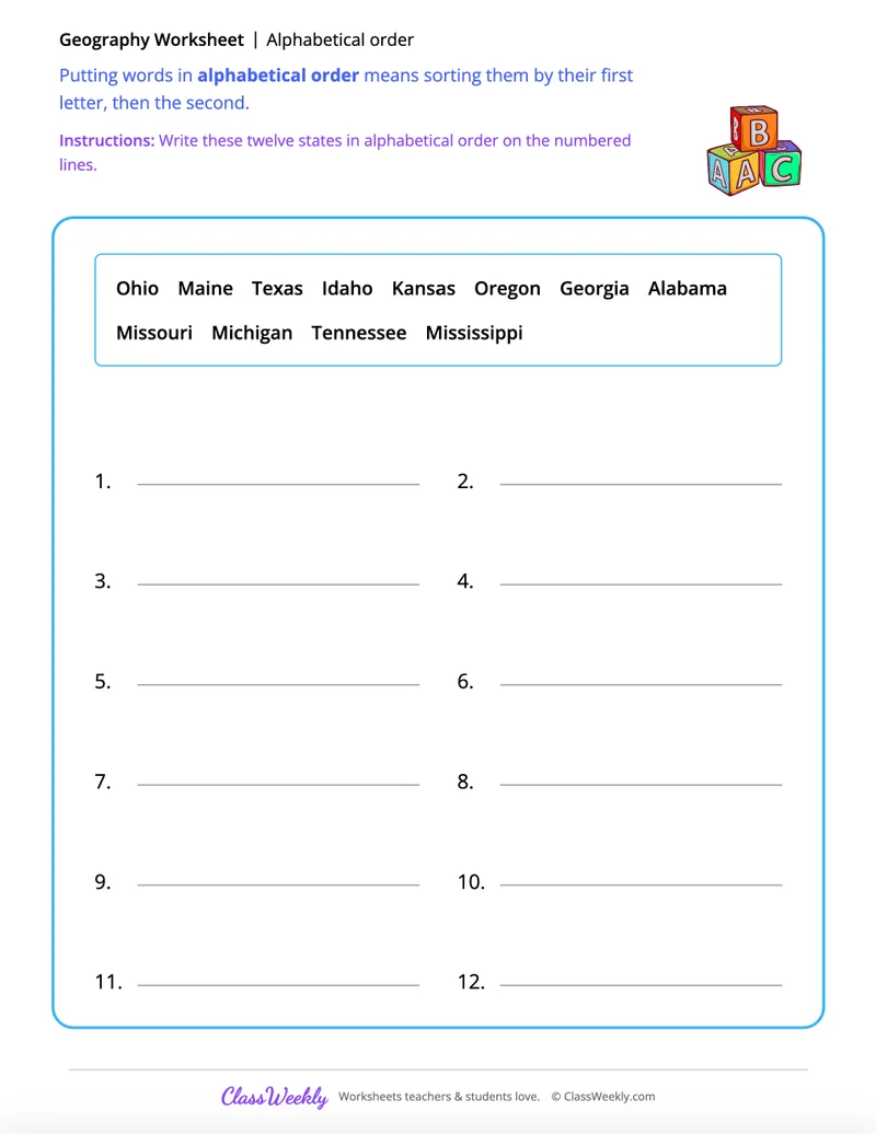 Alphabetical order