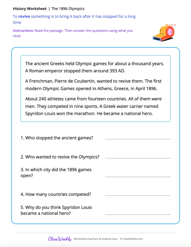 The 1896 Olympics