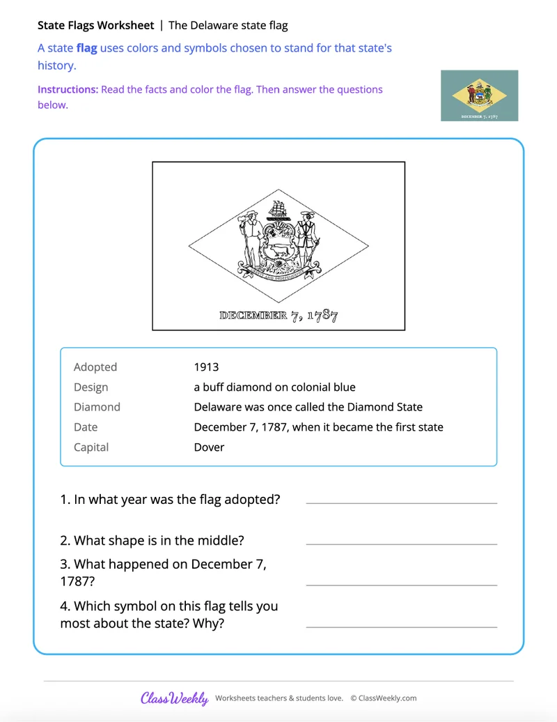 The Delaware state flag