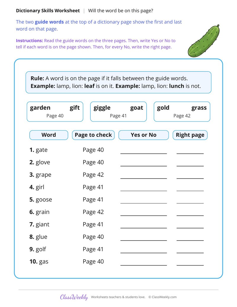 Guide Words, Will the Word Be on This Page?
