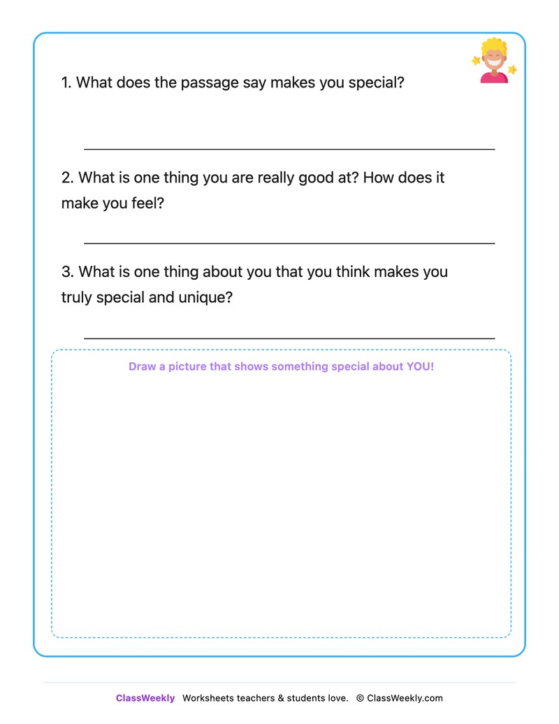 10 Things About Me - Draw & Write Worksheet - Page 2