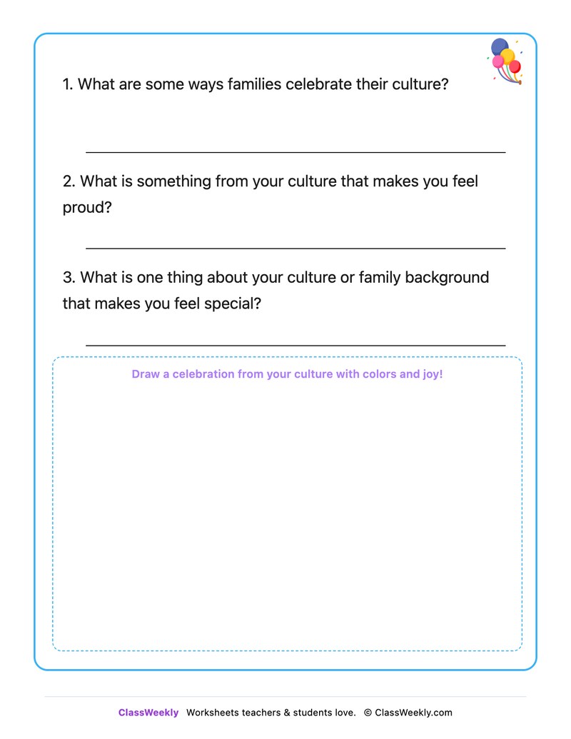 A Celebration From My Culture - Draw & Write Worksheet - Page 2