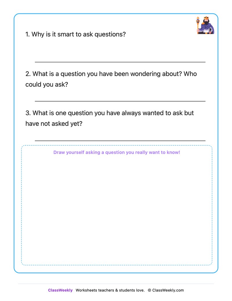 Asking Questions Is Smart - Draw & Write Worksheet - Page 2
