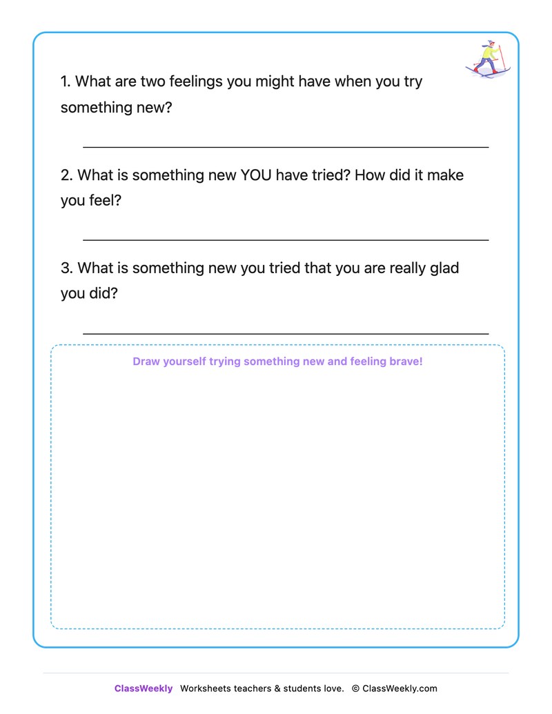 Feelings When I Try Something New - Draw & Write Worksheet - Page 2