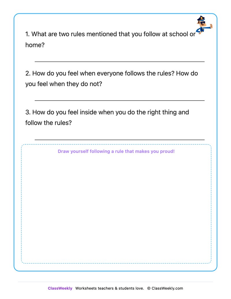 Following The Rules - Draw & Write Worksheet - Page 2