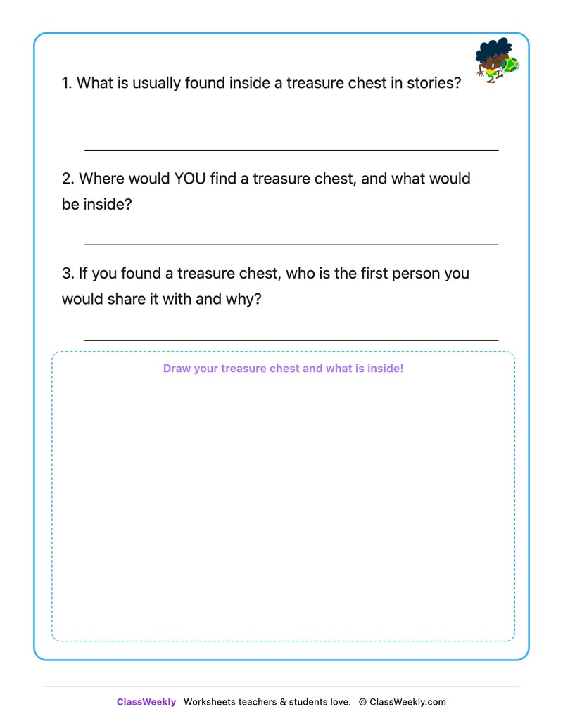 If I Found A Treasure Chest - Draw & Write Worksheet - Page 2