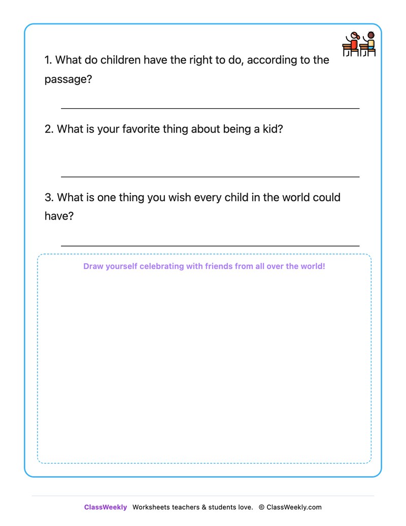 International Children's Day - Draw & Write Worksheet - Page 2