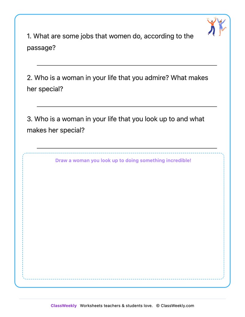 International Women's Day - Draw & Write Worksheet - Page 2