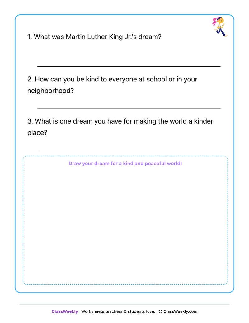 Martin Luther King Jr. Day - Draw & Write Worksheet - Page 2