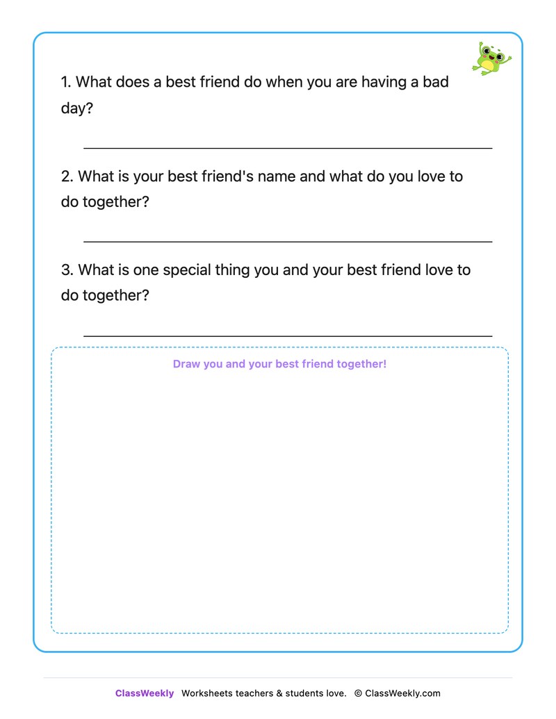 My Best Friend - Draw & Write Worksheet - Page 2