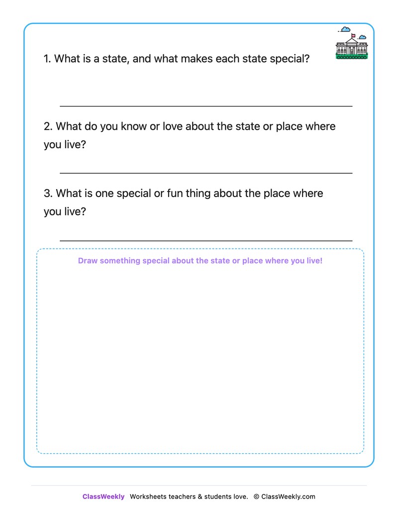 My State/Province - Draw & Write Worksheet - Page 2