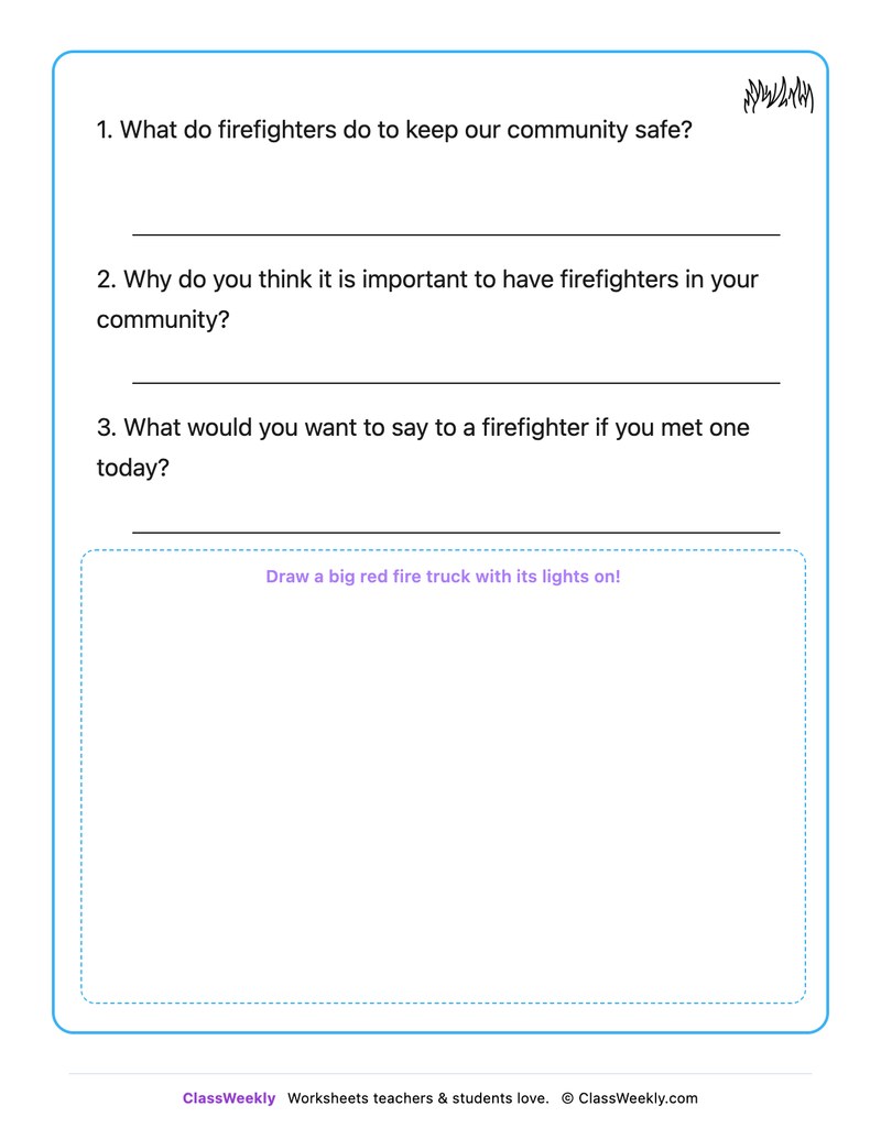 The Fire Station - Draw & Write Worksheet - Page 2