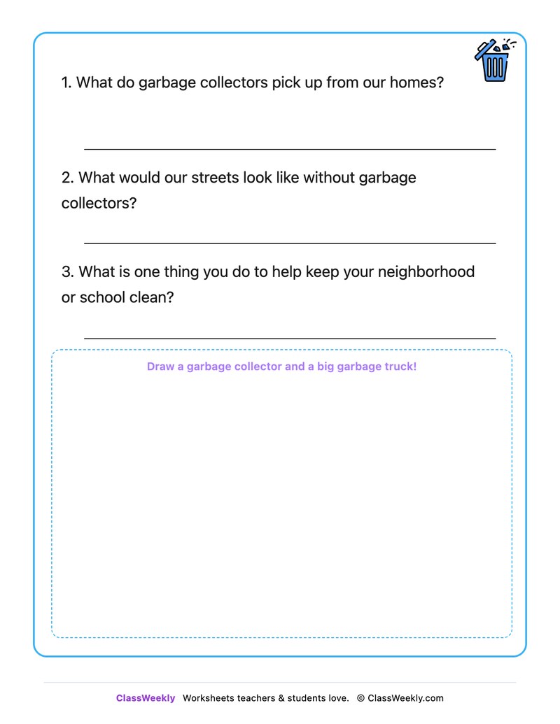 The Garbage Collector - Draw & Write Worksheet - Page 2