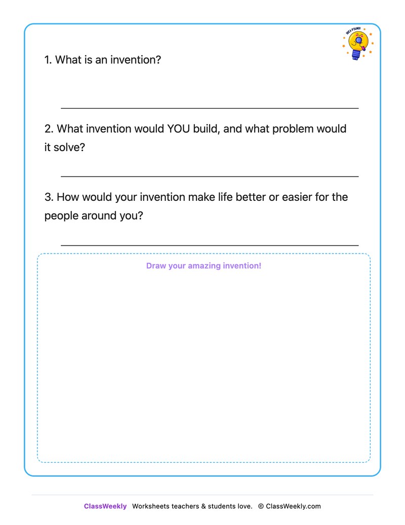 The Invention I Would Build - Draw & Write Worksheet - Page 2
