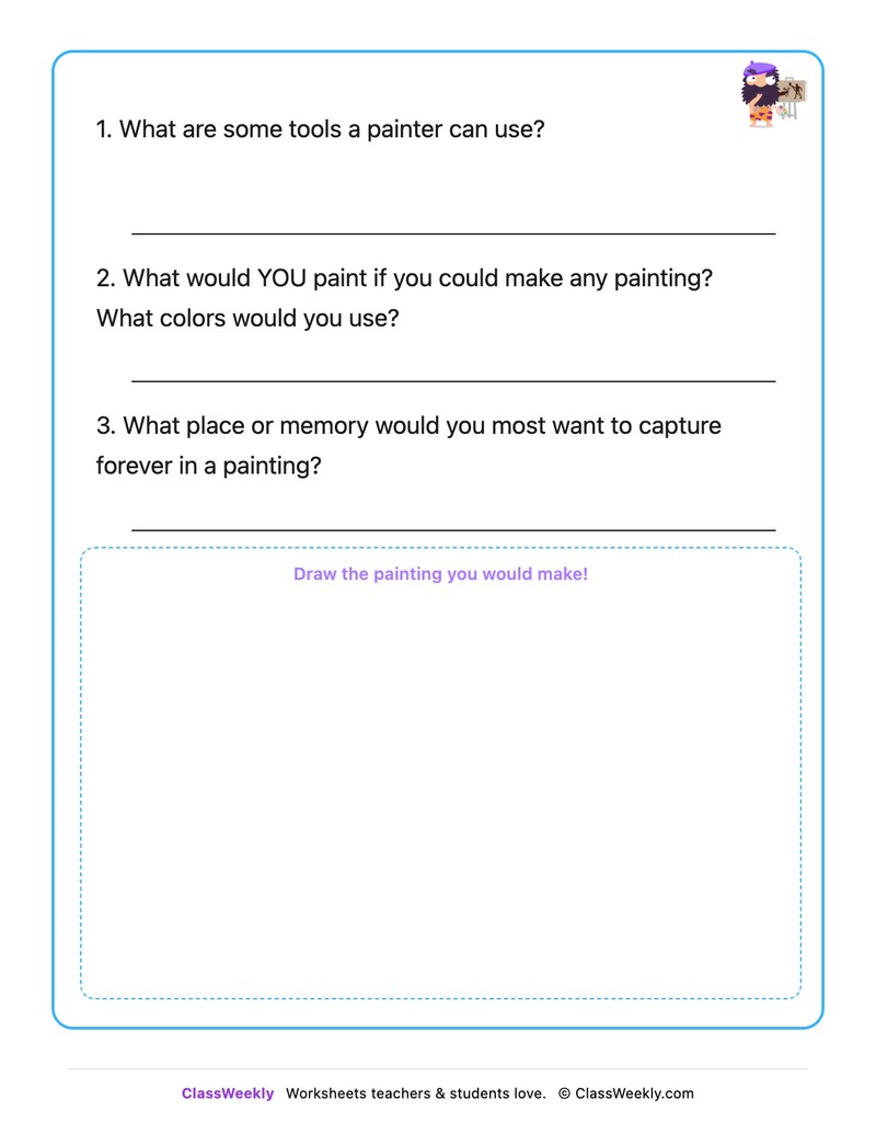 The Painting I Would Make - Draw & Write Worksheet - Page 2