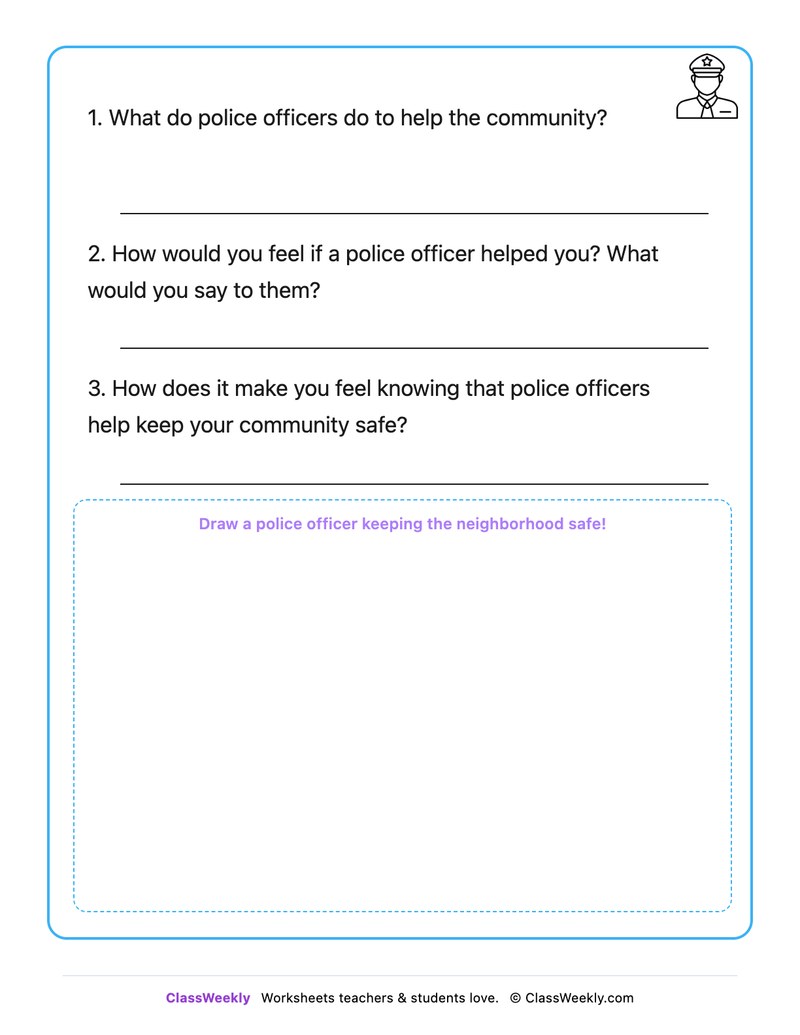 The Police Station - Draw & Write Worksheet - Page 2