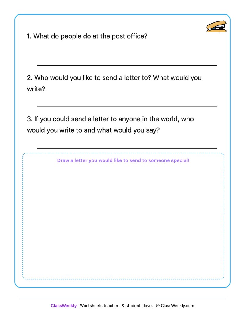 The Post Office - Draw & Write Worksheet - Page 2