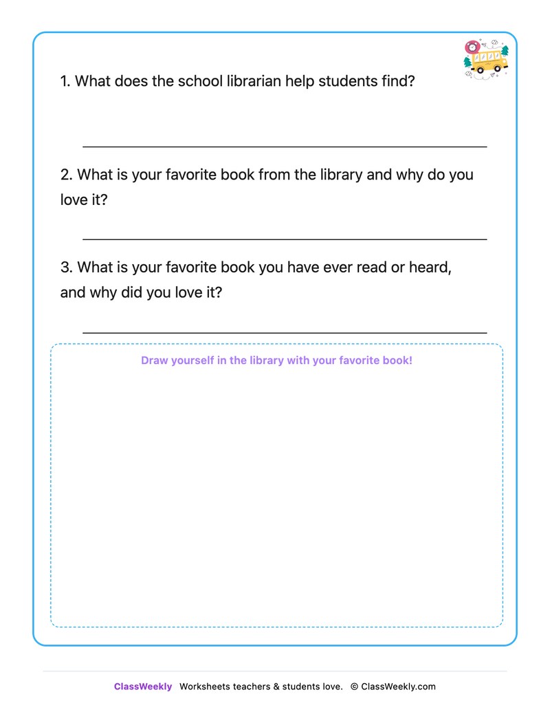 The School Librarian - Draw & Write Worksheet - Page 2