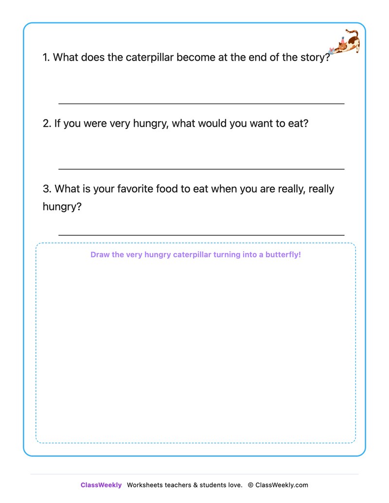 The Very Hungry Caterpillar - Draw & Write Worksheet - Page 2