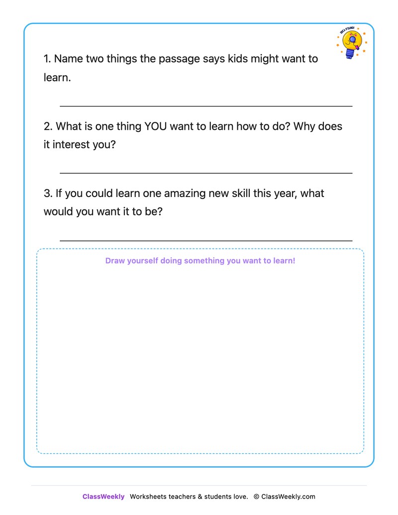 Things I Want To Learn How To Do - Draw & Write Worksheet - Page 2