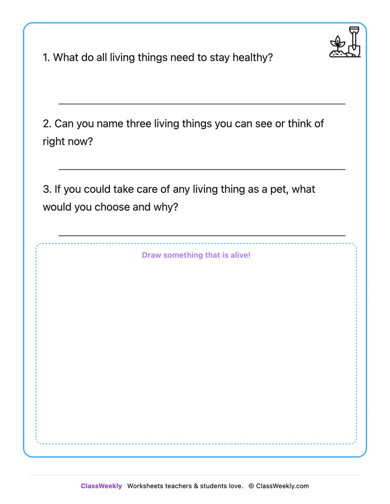 Things That Are Alive - Draw & Write Worksheet - Page 2