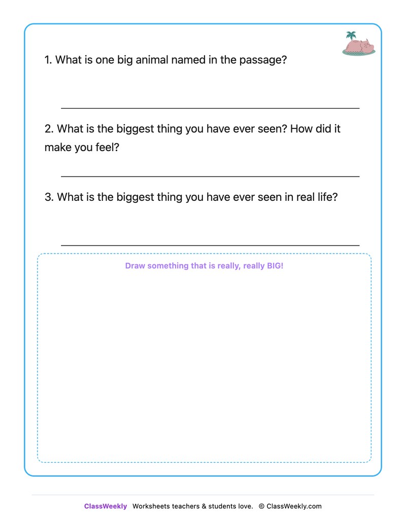 Things That Are Big - Draw & Write Worksheet - Page 2