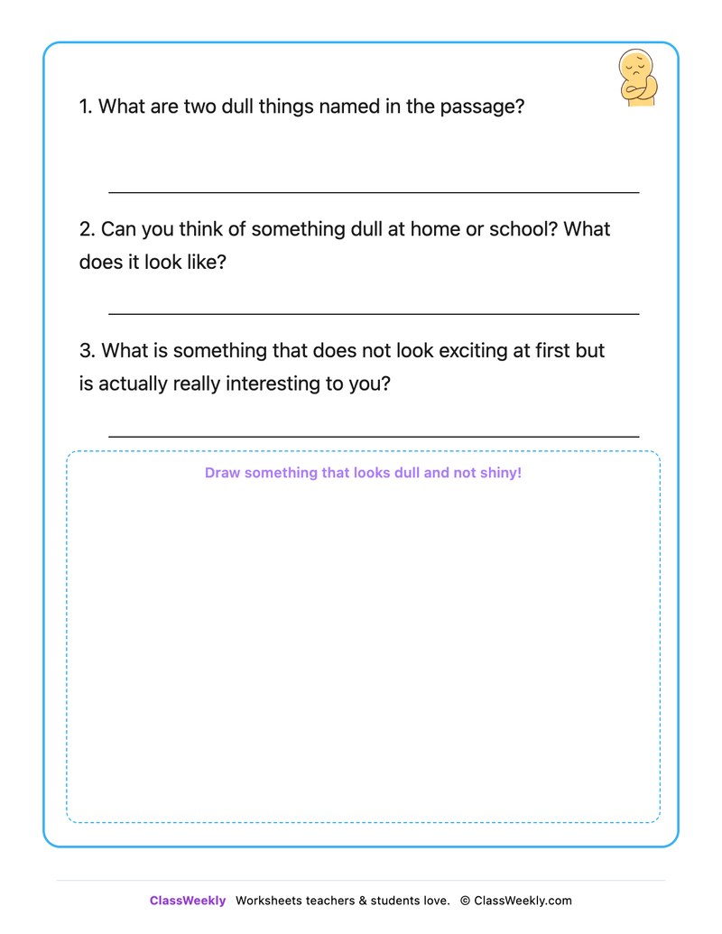 Things That Are Dull - Draw & Write Worksheet - Page 2