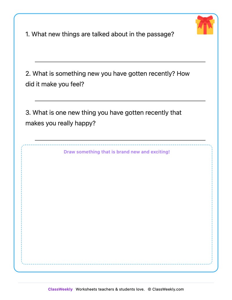 Things That Are New - Draw & Write Worksheet - Page 2