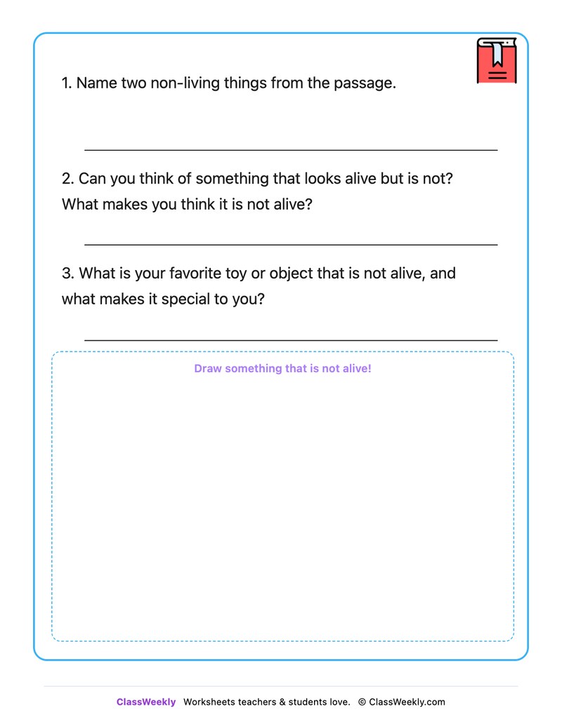 Things That Are Not Alive - Draw & Write Worksheet - Page 2