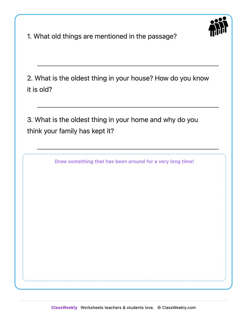 Things That Are Old - Draw & Write Worksheet - Page 2