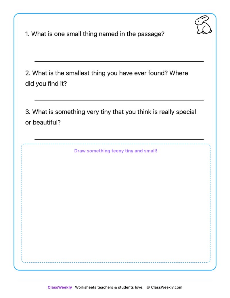 Things That Are Small - Draw & Write Worksheet - Page 2