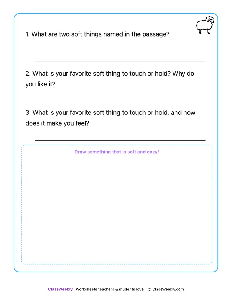 Things That Are Soft - Draw & Write Worksheet - Page 2