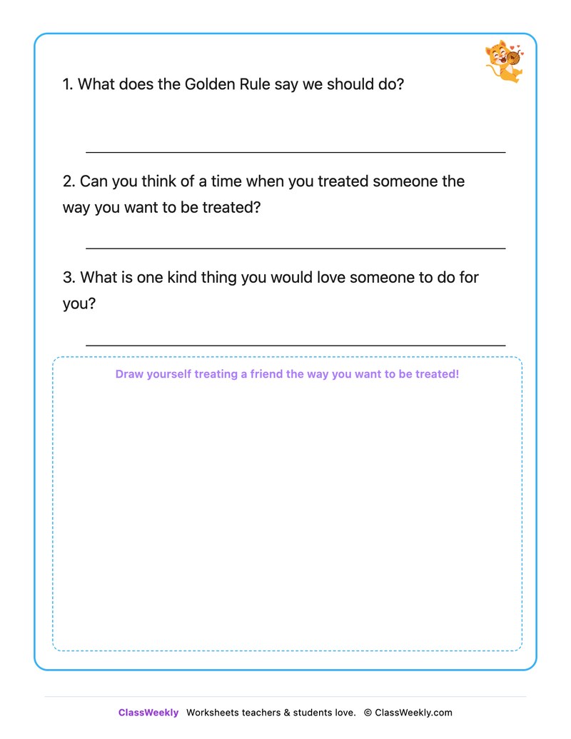 Treating Others How I Want To Be Treated - Draw & Write Worksheet - Page 2