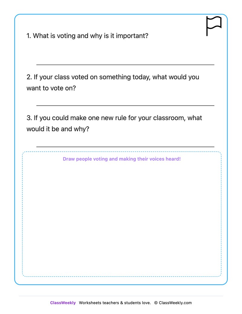 Voting And Democracy - Draw & Write Worksheet - Page 2
