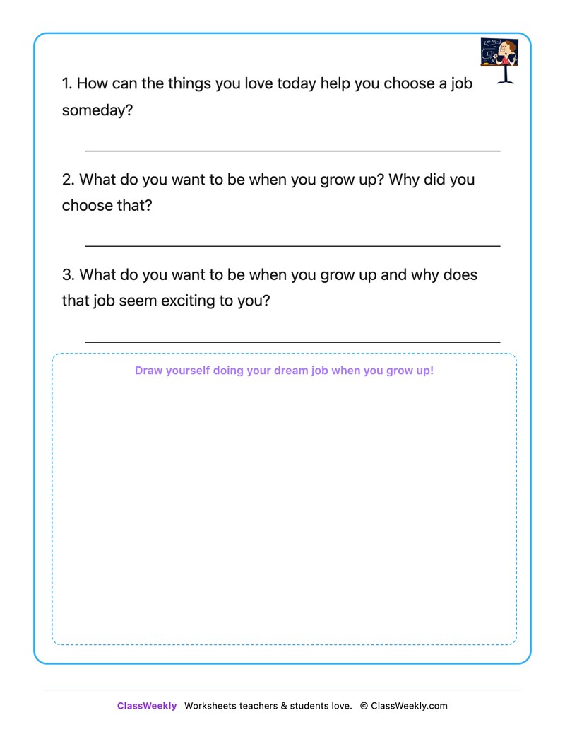 What I Want To Be When I Grow Up - Draw & Write Worksheet - Page 2