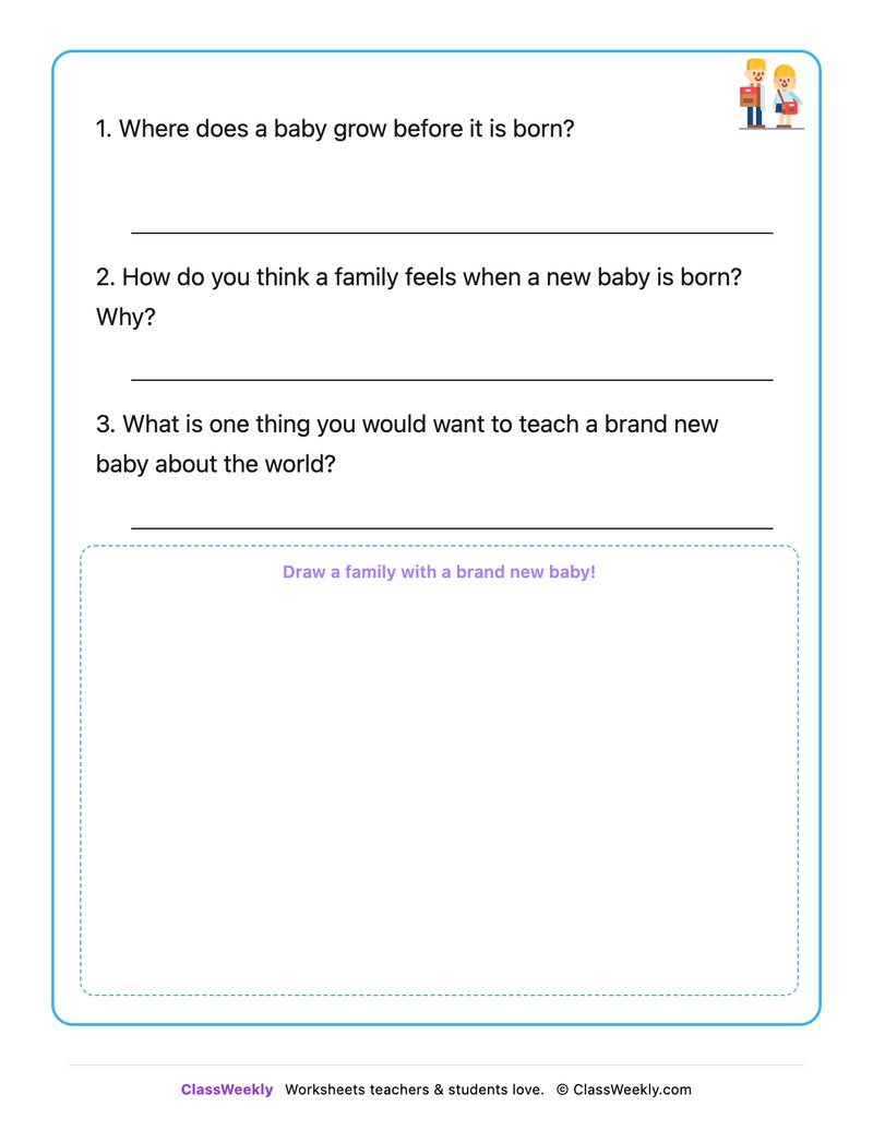 Where Do Babies Come From - Draw & Write Worksheet - Page 2