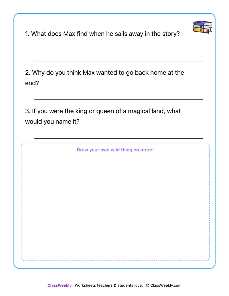 Where The Wild Things Are - Draw & Write Worksheet - Page 2